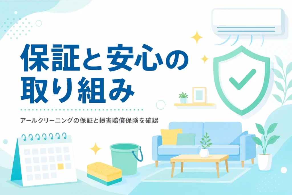 アールクリーニングの保証と安心の取り組みを紹介する記事のアイキャッチ